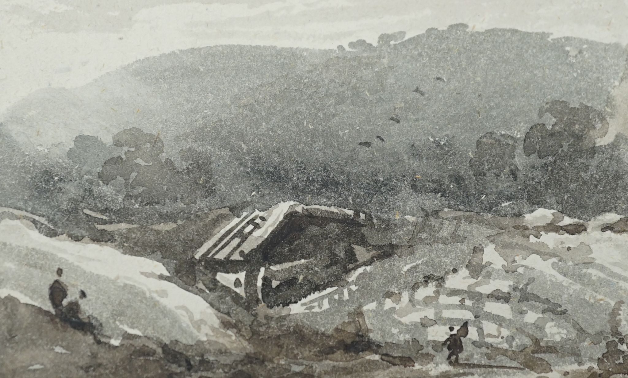 George Richard Vawser Snr. (1815-1888) - an album of 23 watercolour drawings, mainly monochrome landscapes, one signed and dated, 1830, largest 10 x 15cms.